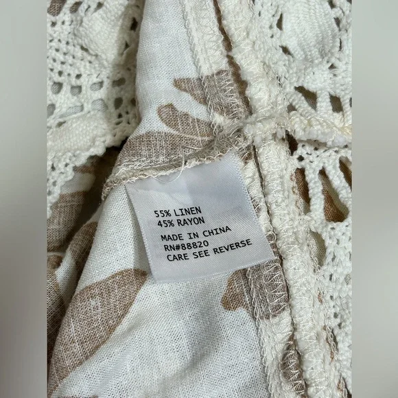 Christian Siriano Cream and Brown Floral Blouse - Picture 7 of 10